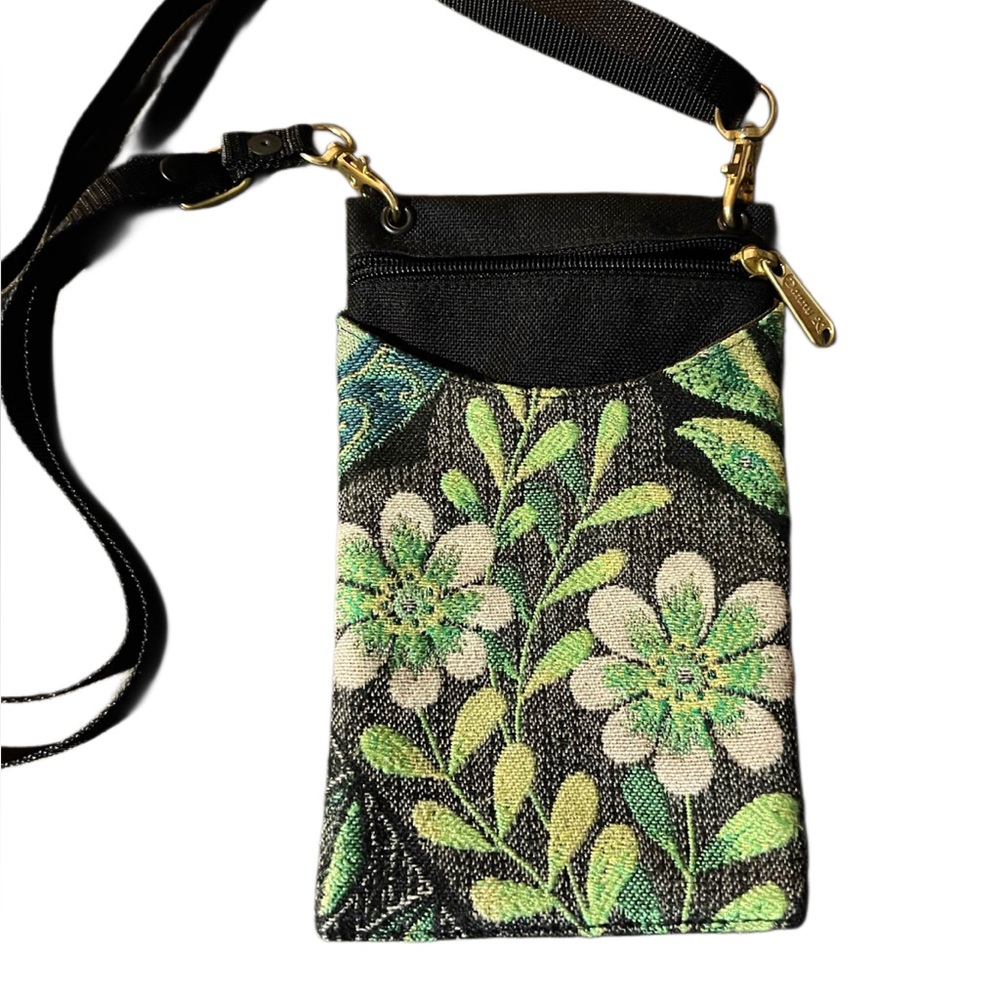 Danny K Hand Sewn Crossbody Floral Cell Wallet
